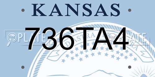 736TA4 Kansas License Plate