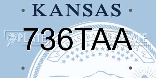 736TAA Kansas License Plate
