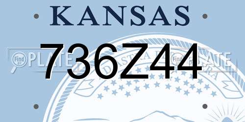 736Z44 Kansas License Plate