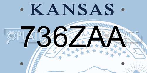 736ZAA Kansas License Plate
