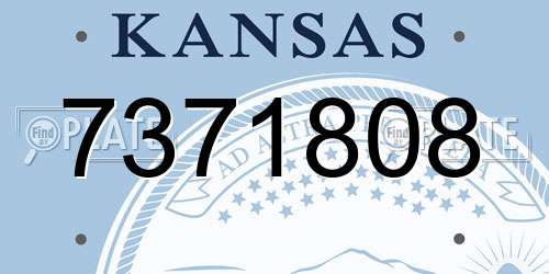 7371808 Kansas License Plate