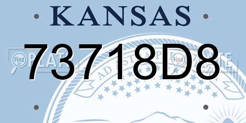 73718D8 Kansas License Plate