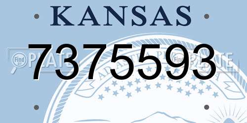 7375593 Kansas License Plate