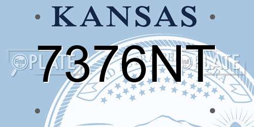 7376NT Kansas License Plate