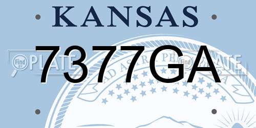 7377GA Kansas License Plate