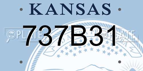 737B31 Kansas License Plate