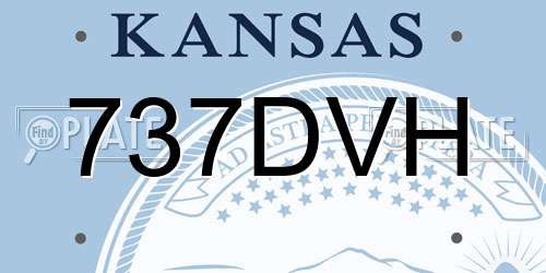 737DVH Kansas License Plate