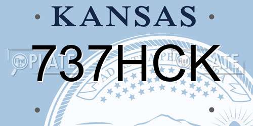 737HCK Kansas License Plate