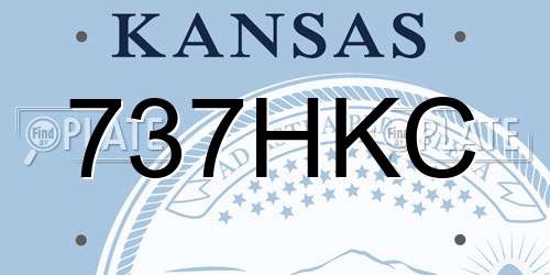 737HKC Kansas License Plate