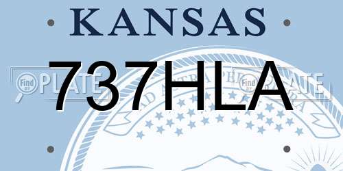 737HLA Kansas License Plate