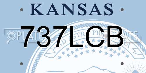 737LCB Kansas License Plate