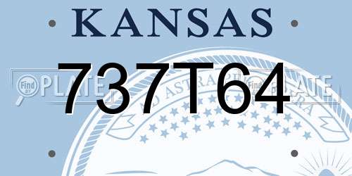 737T64 Kansas License Plate