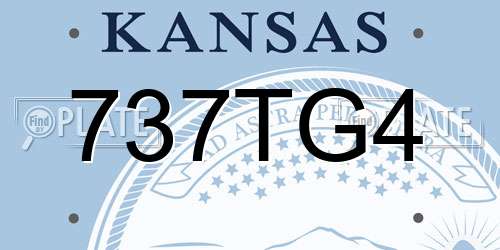 737TG4 Kansas License Plate