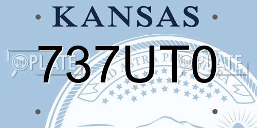 737UT0 Kansas License Plate