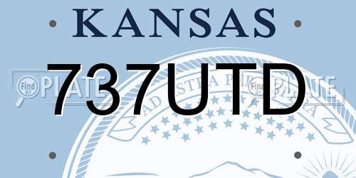 737UTD Kansas License Plate