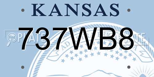 737WB8 Kansas License Plate