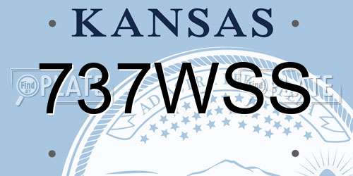 737WSS Kansas License Plate