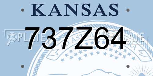 737Z64 Kansas License Plate