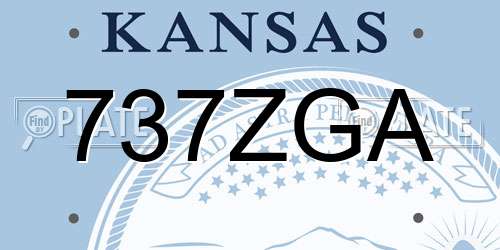737ZGA Kansas License Plate