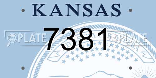 7381 Kansas License Plate