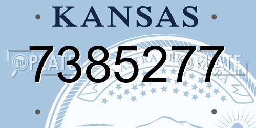 7385277 Kansas License Plate