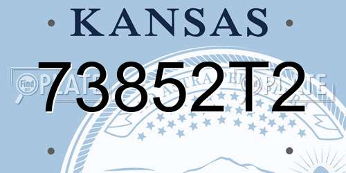 73852T2 Kansas License Plate