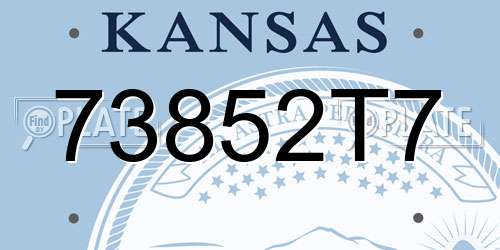 73852T7 Kansas License Plate