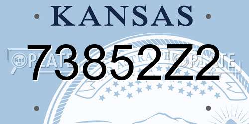 73852Z2 Kansas License Plate