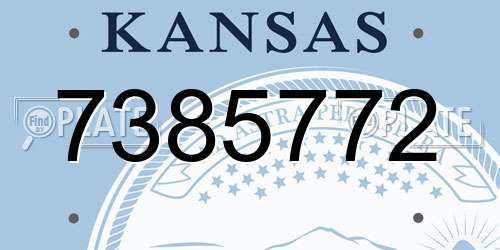 7385772 Kansas License Plate