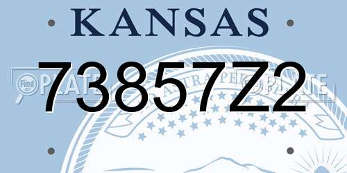 73857Z2 Kansas License Plate