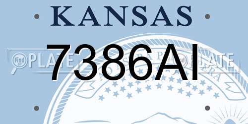 7386AI Kansas License Plate