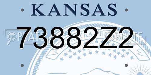 73882Z2 Kansas License Plate
