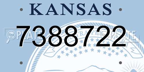 7388722 Kansas License Plate
