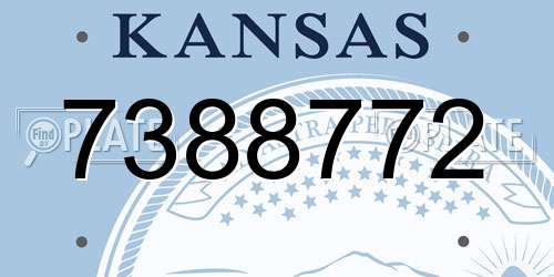 7388772 Kansas License Plate