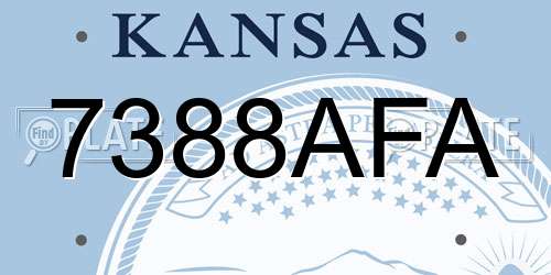 7388AFA Kansas License Plate