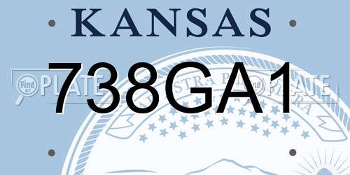 738GA1 Kansas License Plate