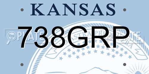 738GRP Kansas License Plate
