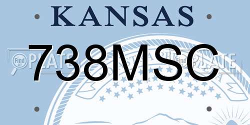 738MSC Kansas License Plate
