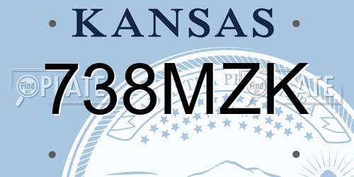 738MZK Kansas License Plate
