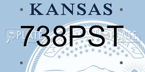 738PST Kansas License Plate