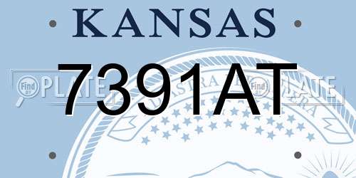 7391AT Kansas License Plate