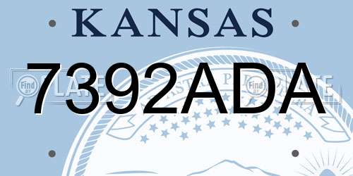 7392ADA Kansas License Plate
