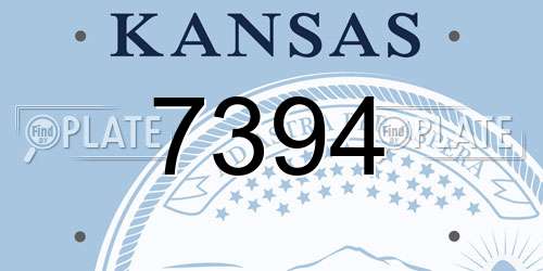 7394 Kansas License Plate