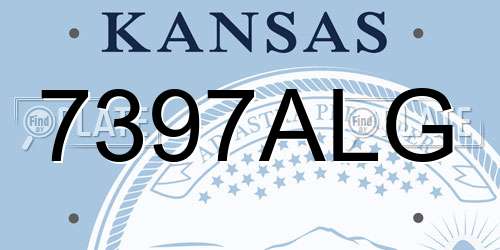 7397ALG Kansas License Plate