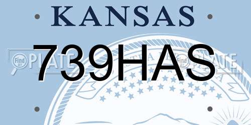 739HAS Kansas License Plate