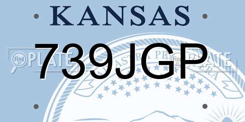 739JGP Kansas License Plate