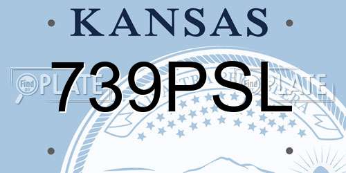 739PSL Kansas License Plate