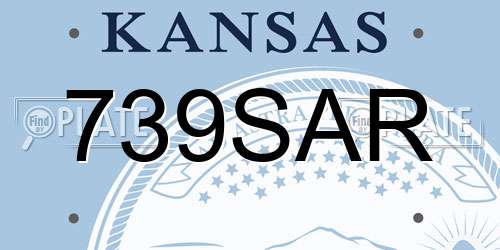 739SAR Kansas License Plate