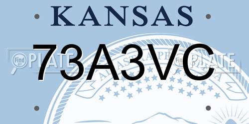73A3VC Kansas License Plate
