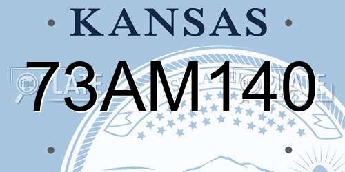 73AM140 Kansas License Plate
